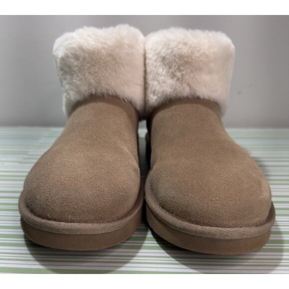 UGG Koolaburra Aubrei Mini Women's Winter Boots Shoes Size 7 Taupe Suede - Picture 2 of 8